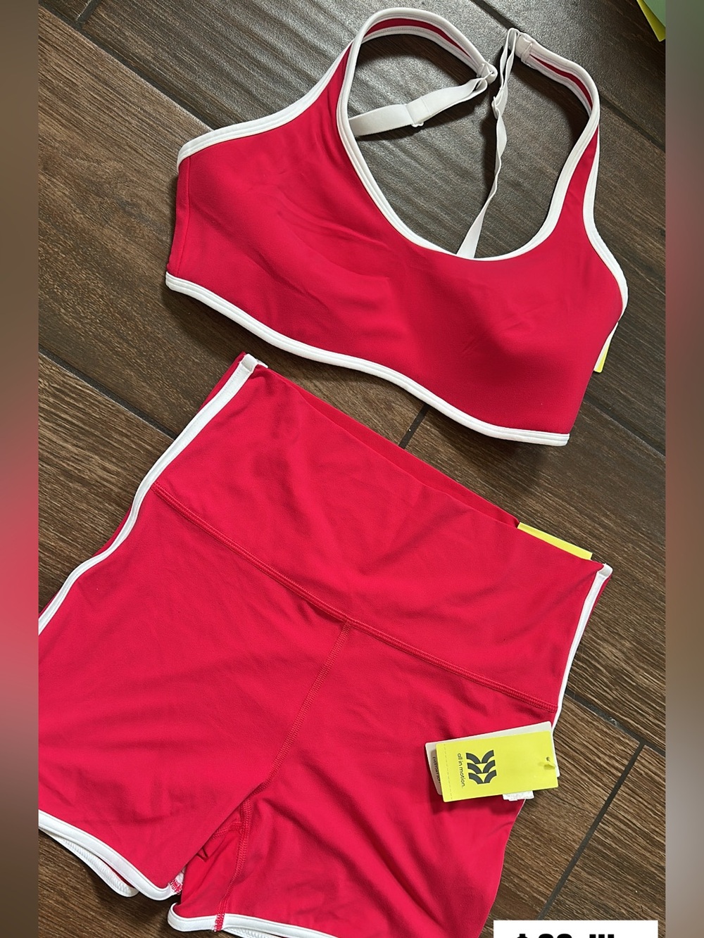 all in motion Red Athletic Shorts with White Trim - Women's